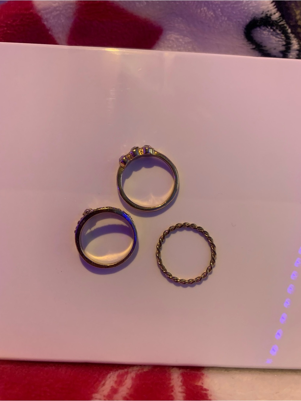 Claire's Gold Tone Trio Stackable Rings with Twisted Band
